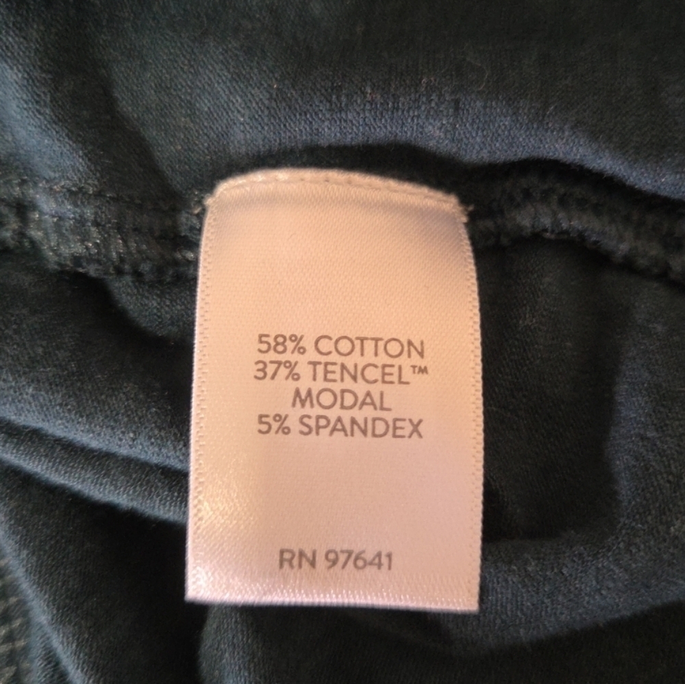 J Jill Stretch Shirt Cotton Modal Long Sleeve Button Up Dark Green - Picture 6 of 8